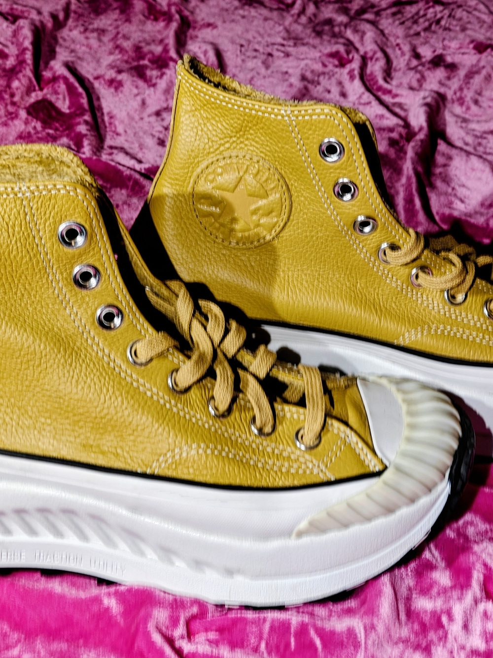 Converse Leather Lined Hiker High-Top Platform Sneakers in Buckskin Tan